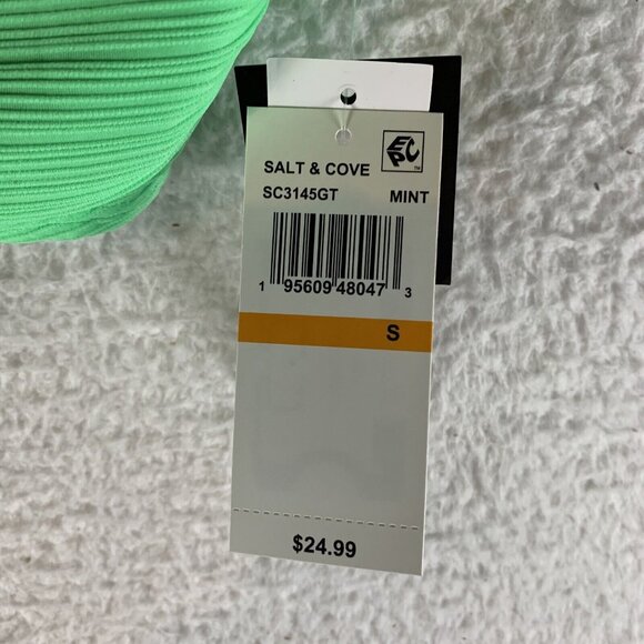 Salt & Cove Ribbed Bralette Bikini Top Women Small Mint Spark Variegated Summer - Picture 2 of 5